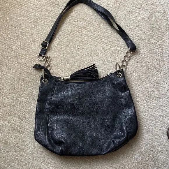Sofia Vergara Black Faux Leather Shoulder Bag - Picture 3 of 6